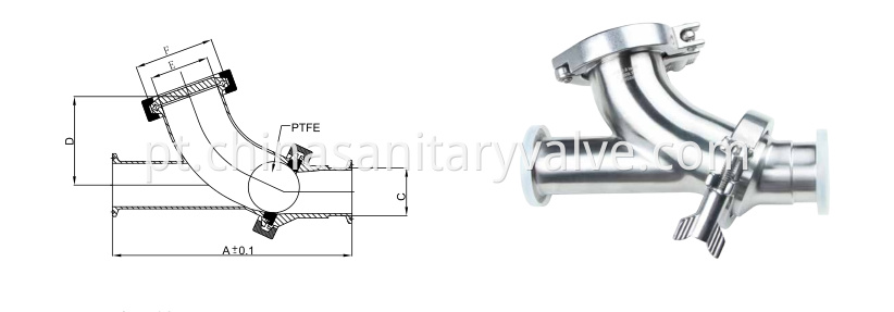 Sanitary Y-ball check valve